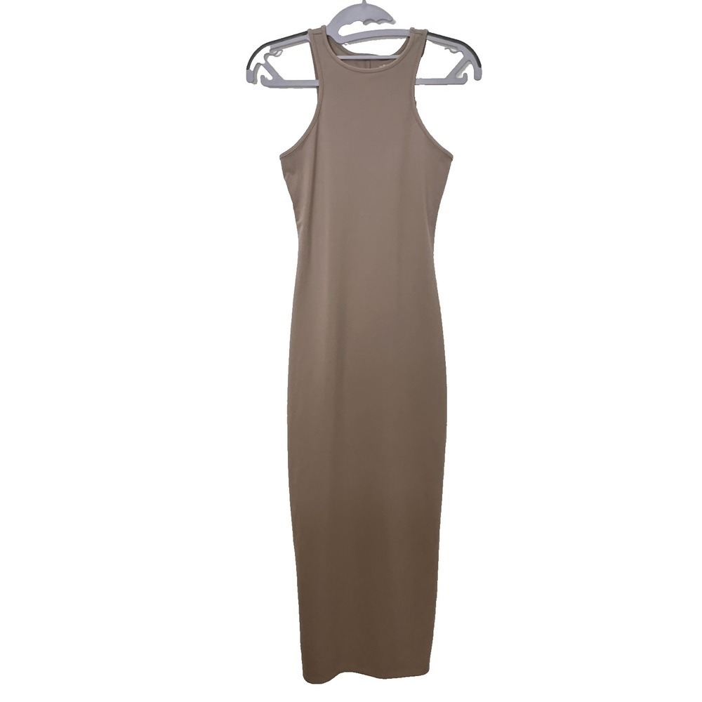 Wild Fable ButterBliss Taupe Brown High Neck Racerback Maxi Dress XS Womens